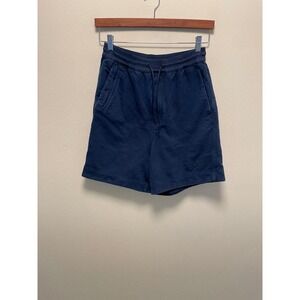Y-3 Yohji Yamamoto Mens Sweat Shorts XS Navy Elastic Waist Drawstring Athleisure